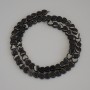 Smoky Topaz Beads Heart, 6x6x2 mm ± on a thread, length 38 cm+