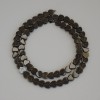 Sunstone Obsidian Heart Beads, 6×6×2 mm ±, on thread, length 38 cm+