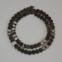 Sunstone Obsidian Heart Beads, 6×6×2 mm ±, on thread, length 38 cm+