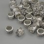 Bead finding bead inlay color metal silver, diameter 8x5mm± hole, diameter 6mm± packaging 20g (~36 pcs)