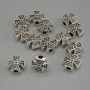 Bead finding, cross-shaped insert, metal color: silver, diameter 11×11×5 mm ± hole diameter 3 mm ± packaging 20 g (~13 pcs)