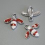 Pendant Charm Insect Enamel Silver Metal, diameter 15x16, 5mm±, pack of 3