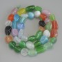 Cat's Eye Multicolor faceted Beads, 8-12×9 mm, 41 cm long on thread