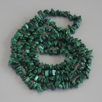Malachite Bead Chips, diameter 6-10×2-4mm, length 78cm on fishing line