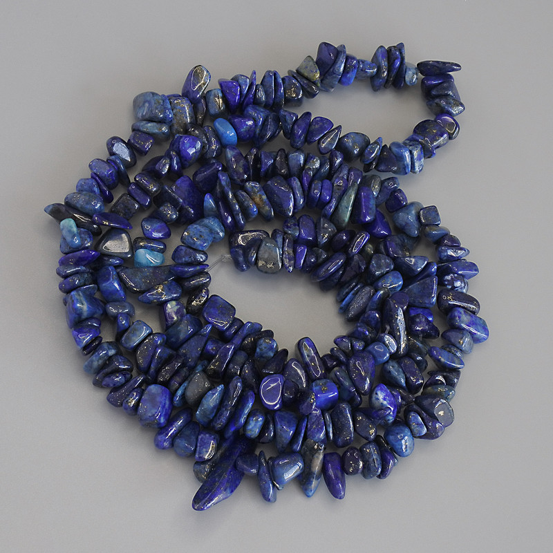 Lapis Lazuli Beads - Chips, 7-13×2.5 mm, 78 cm length on thread