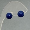 Lapis Lazuli Stud Earrings (Pressed), sterling silver-plated metal, 8mm