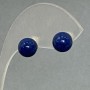 Lapis Lazuli Stud Earrings (Pressed), sterling silver-plated metal, 8mm