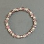 Bracelet with Czech crystal rondels, diameter 8x6mm ±, Faux pearls (beads) 6mm ±, with metal inserts, length 18mm ±, stretch