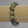 Serpentine Stone Bracelet, smooth round bead 15mm diameter, length 18cm, elastic