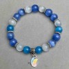Tiger's Eye Bead Bracelet smooth ball 9-10mm+- with metal accents, length 18cm+- stretch