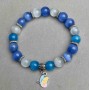Tiger's Eye Bead Bracelet smooth ball 9-10mm+- with metal accents, length 18cm+- stretch