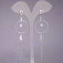 Xuping earrings with white stones 25×93 mm rhodium