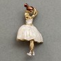 Brooch 'Ballerina' White Enamel with Golden Metal 45x24mm+