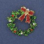 Brooch Pendant 'Wreath' Enamel with Crystals 36mm+