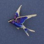 Brooch Pendant Bird Colored Enamel Gold-tone Metal 38x26mm+