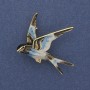 Brooch Pendant Bird Colorful Enamel Gold-Tone Metal 38x26mm+