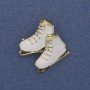 Brooch-Pendant Skates White Enamel Gold-tone Metal 23x32mm+