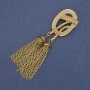 Brooch Accent with Tassels, matte gold, golden metal 23x89mm+