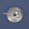 Brooch Accent with Pearls, Rhinestones, Silver-toned Metal 32x40mm+