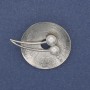 Brooch Accent with Pearls, Rhinestones, Silver-toned Metal 32x40mm+