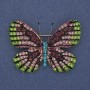 Brooch Pendant Butterfly with colorful crystals Gold-tone metal 50x39mm+