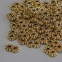 Row spacer pendant in gold-metal color, 9×5×2 mm± hole diameter 2 mm± packaging 20 g (~ 57 pcs)