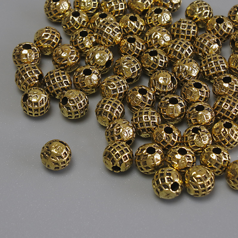 Bead findings insert bead color metal gold, diameter 5mm± hole diameter 1.5mm± packaged 20 g (~60 pcs)