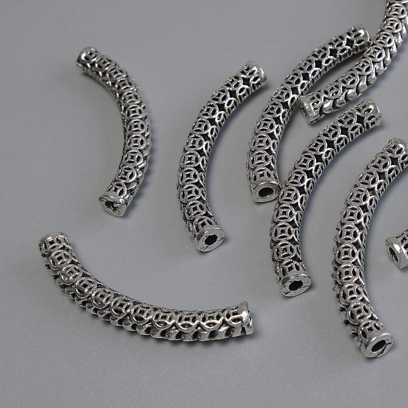 Bead finding bead inlay color metal silver, diameter 36×4.5 mm ± hole 2 mm ± packaging 20 g (~8 pcs)
