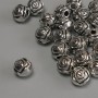 Pendant bead insert Flower color: silver, diameter 7mm± hole diameter 2mm± packaging 20g (~ 21 pcs)