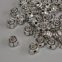 Bead Insertion Component Flower Color Metal Silver, diameter 6×4mm± hole diameter 1.7mm±, packaging 20g (~37 pcs)