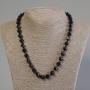 Necklace Black Onyx Multifaceted, diameter 10×9 mm±, length 50 cm± with clasp
