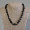 Necklace Onyx with Multistrand facets, diameter 12×11mm+-, length 50cm+- with clasp