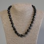 Necklace Onyx with Multistrand facets, diameter 12×11mm+-, length 50cm+- with clasp