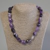 Necklace with natural Amethyst, faceted bead shape, diameter 17-20×13-15 mm, length 50 cm ± with clasp