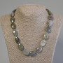 Labrodorite Beaded Necklace with Faceted Oval Stones, 20x15mm, ~50cm with clasp
