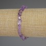 Amethyst Bead Faceted Bracelet, 8×6 mm, stretchy, 18 cm