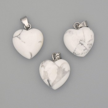 Heart Pendant with Howlite 15×15×23mm+
