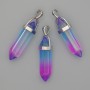 Pendant Multicolor Glass Hexagonal Crystal Ball 8x31x41mm+