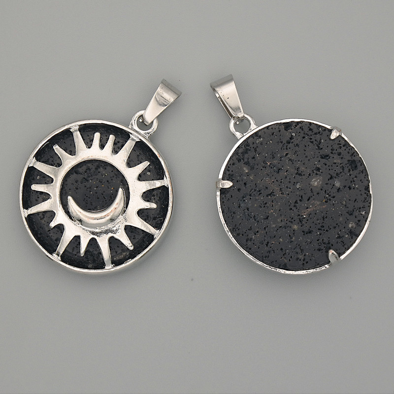 Pendant Lava in a Setting "Sun", diameter 27mm+