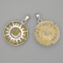 Citrine Pendant in Sun Frame, 27mm diameter+