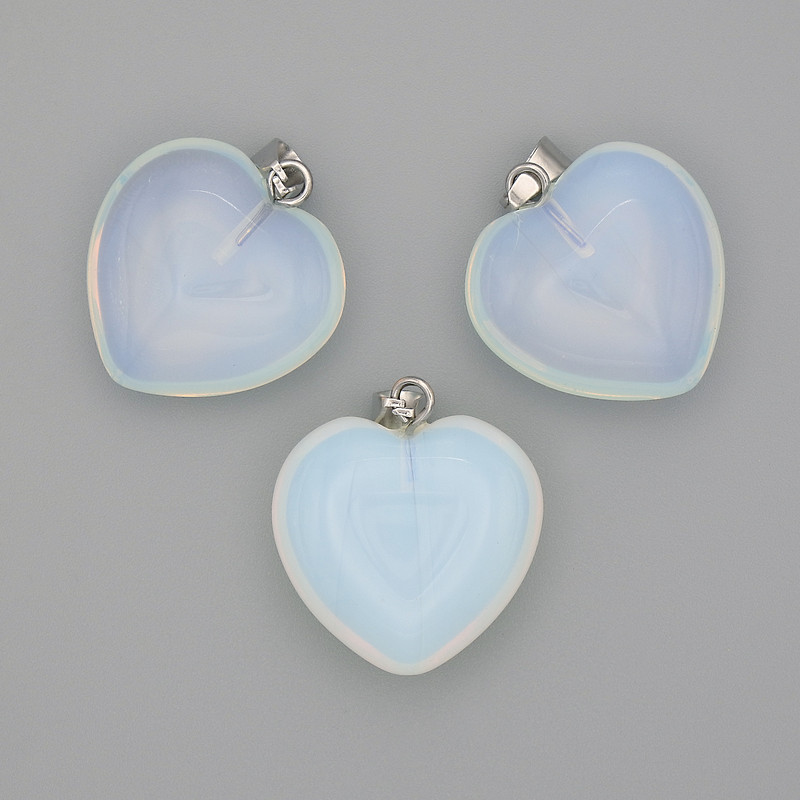 Pendant Heart Moonstone 20x20x25mm+
