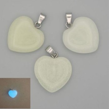 Heart Pendant Blue Onyx Glow 20x20x25mm