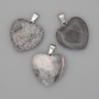 Heart Pendant in Gray Jasper 20x20x25mm+