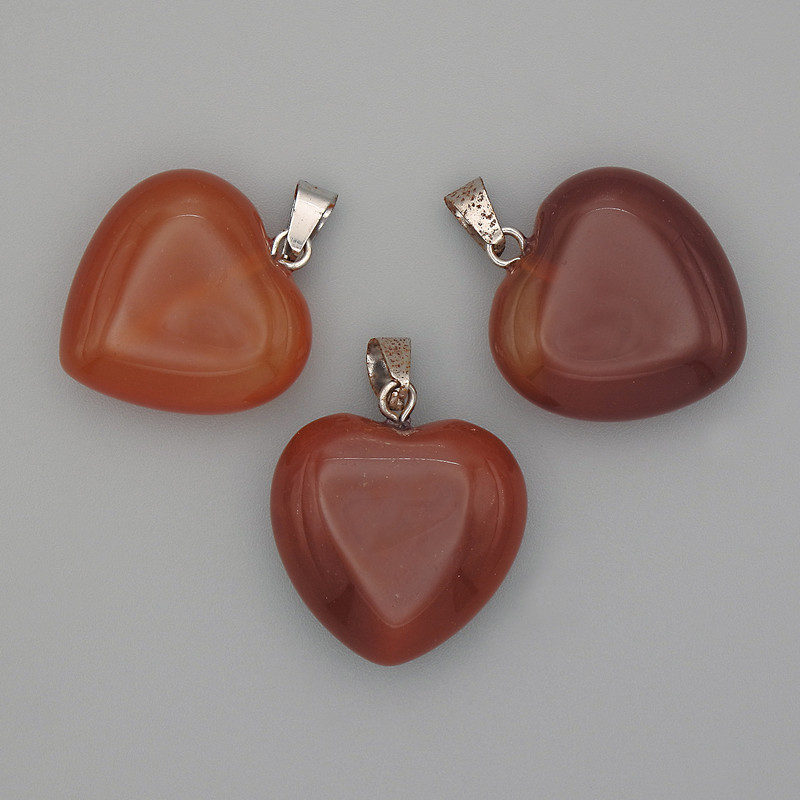 Pendant Heart Carnelian 20x20x25mm+