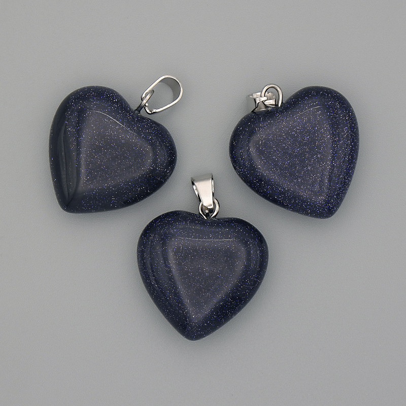 Heart Pendant Aventurine Night of Cairo 20x20x25mm+