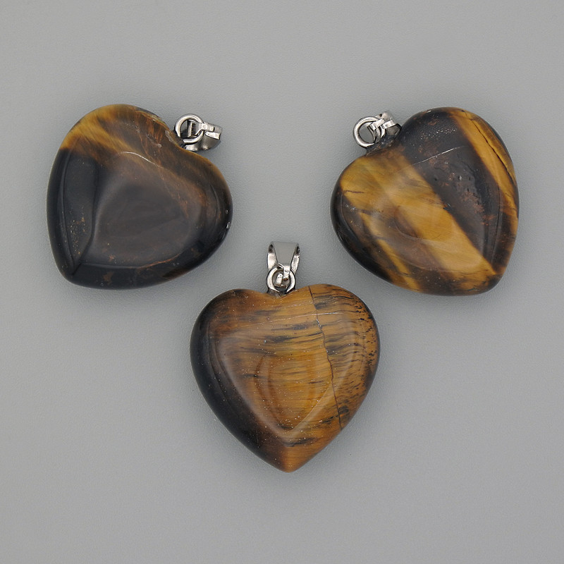 Pendant Heart Tiger's Eye 20x20x25mm+