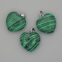 Heart Necklace Malachite 20x20x25mm+