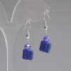 Lapis Lazuli Faceted Square 10x10mm+- Czech Glass Rondelle 6x5mm+-, length 37mm +