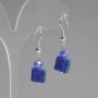 Lapis Lazuli Faceted Square 10x10mm+- Czech Glass Rondelle 6x5mm+-, length 37mm +