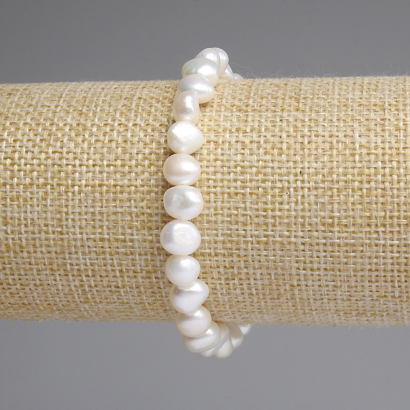 Bracelet River Pearls 9x8mm ±, length 18cm ± stretch
